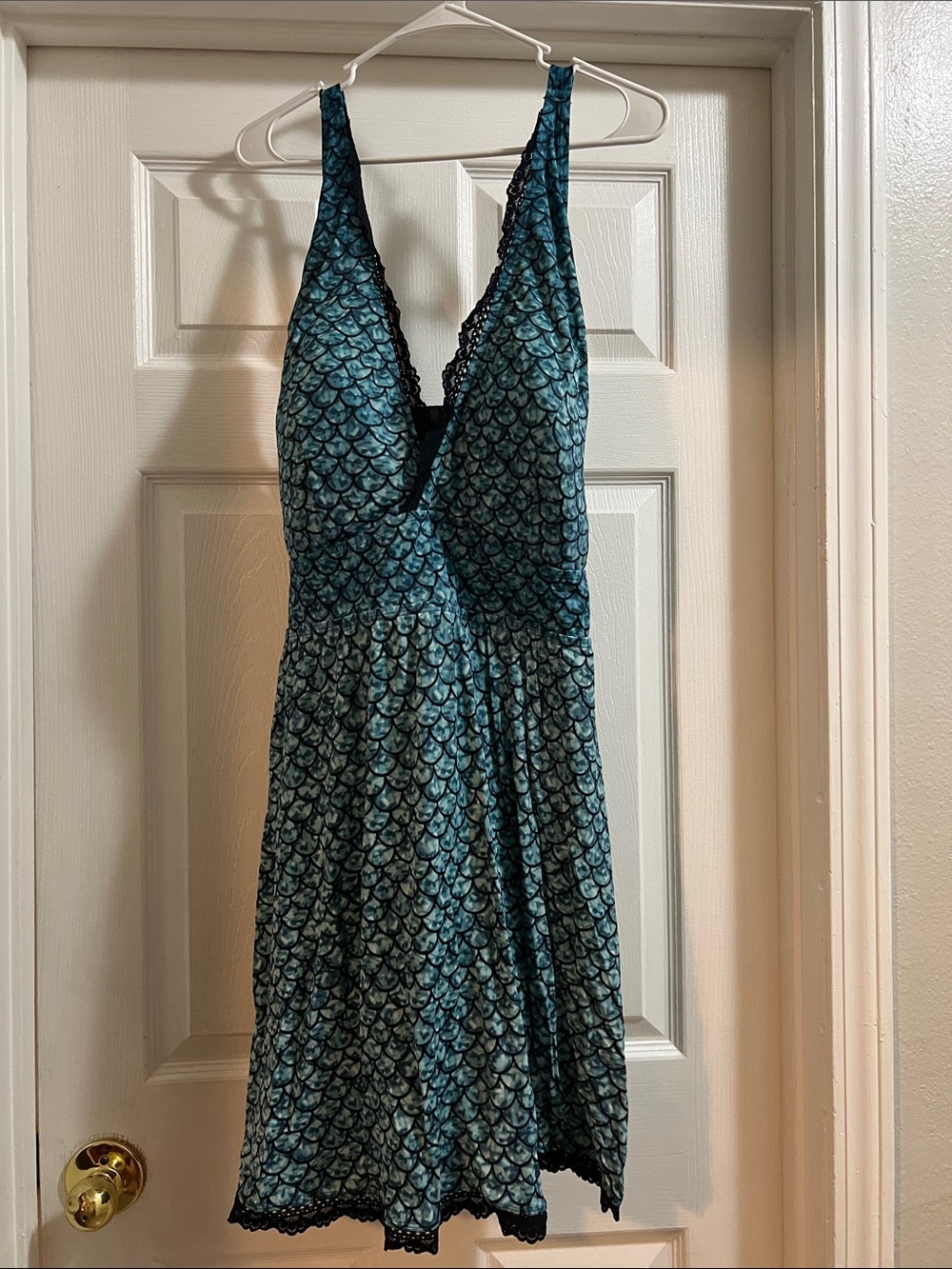 torrid Teal Mermaid Scale One-Piece Swim Dress